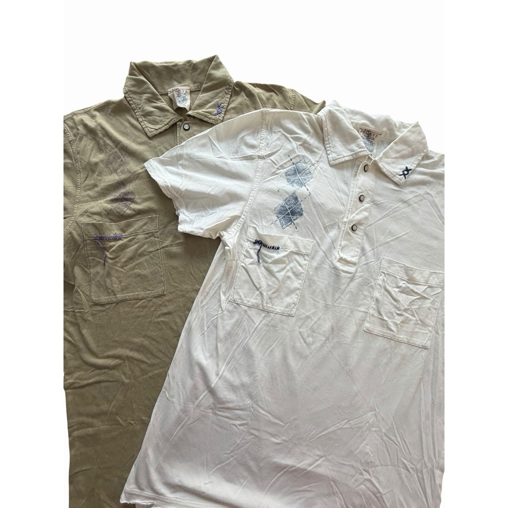 Project E Vintage Men's Polo Shirts Lot Sz Medium Distressed Embroidered #EEE6-1
